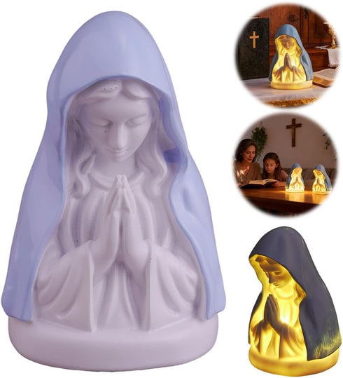 Generic Virgin Mary LED Devotional Table Lamp,Virgin Mary Prayer Night Light,Elegant Religious Statue Lamp,Handmade