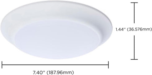 Satco 62-1805R1 7 Inch 6.5W, 2700K-5000K, 615 Dimmable, 90 Closet 120 JA8 LED Disk Light, CCT Selectable Lumens, Triac
