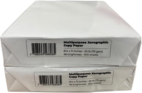 Generic 8.5 11 Inches, 20 lb, 96 500 2 Pack Multipurpose Copy Paper, x Brightness, Sheets per Ream