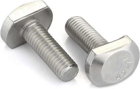 M8 x 35mm T-Slot Drop-in Stud Sliding Bolts, 304 Stainless Steel 18-8, Full Thread, 5 PCS
