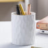 Ceramic Round Irregular Pen Holder for Desk, Cute White Makeup Brush Organizer