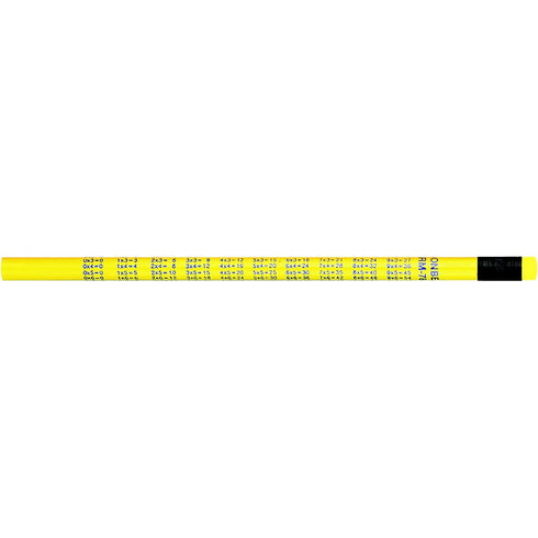 J.R. Moon Pencil JRM7843B Multiplication Pencils, 0.5" Height, 2.5" Wide, 8" Length (12 Count)