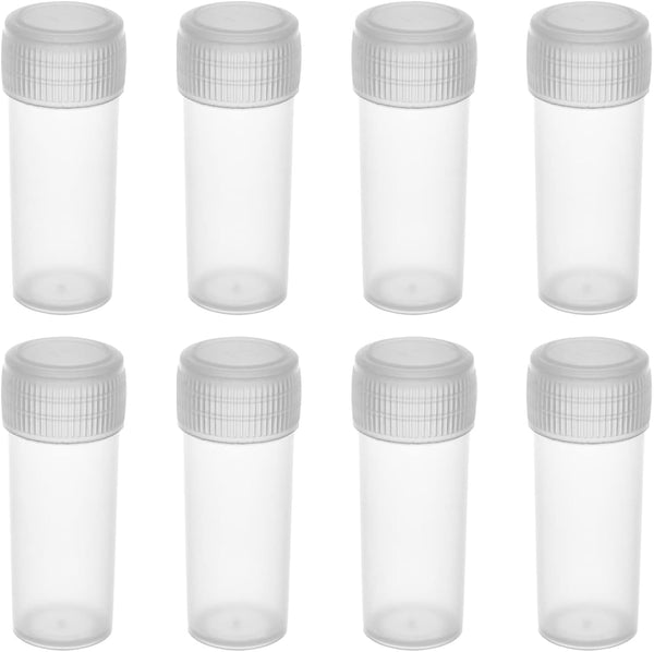 Othmro 50Pcs 5ml Plastic Lab Cylindrical Chemical Reagent Bottle, Wide Mouth for Liquid Storage