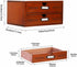PACKGILO 2 Wooden Storage Box Rustic Desktop Organizer with Drawers Office Desk Accessories Shelf Small Craft Storage