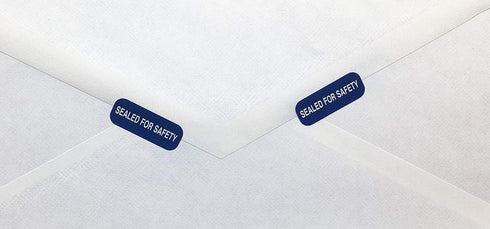 Sealed for Safety Labels 0.375 x 1 Inch - 500 Total Adhesive Stickers on a Roll