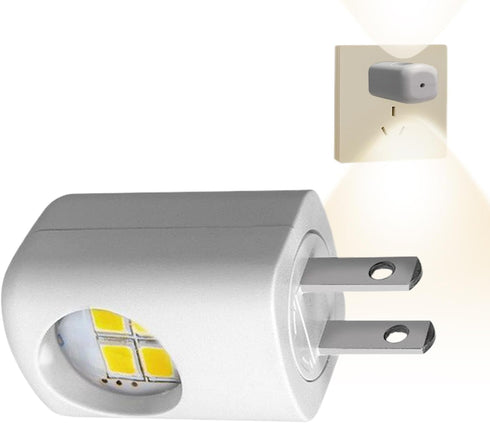 Generic Auto Dusk to Dawn Night Light - Plug in LED Wall Lamp with Smart Sensor, Energy Efficient Compact ABS Room
