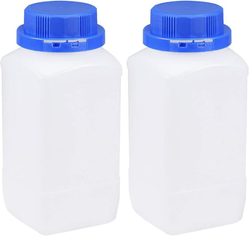 uxcell 2pcs Plastic Lab Chemical Reagent Bottle 1000ml/34oz Wide Mouth Sample Sealing Liquid Storage Container
