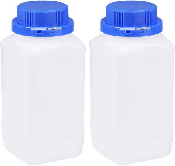 uxcell 2pcs Plastic Lab Chemical Reagent Bottle 1000ml/34oz Wide Mouth Sample Sealing Liquid Storage Container