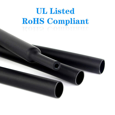 20 Ft 3/8" Dual Wall Black Heat Shrink Tubing, 20 PCS, No Wrinkle Electrical Shrink Tube for Wires, Marine Grade