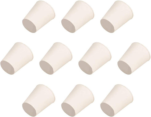 uxcell White Solid Rubber Stopper Size 3, Tapered Shaped for Lab Tube, 10Pcs