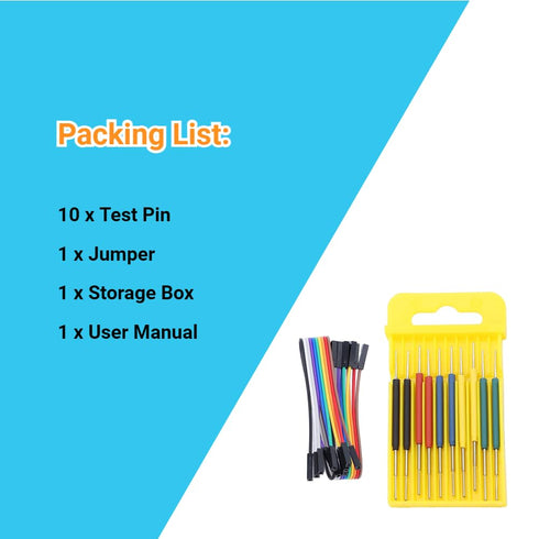 10Pcs Mini Grabber SMD IC Test Hook Clips Probes Kit for Logic Analyzer with Silicone Jumper Wires