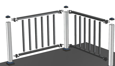 Rail Connector (2, Black, Top) for Railing Systems