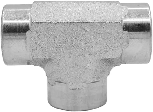 (2-PACK) 5605-04-04 Hydraulic Hose Adapter Fitting, 1/4" Female Street Tee SAE Pipe Joints Connector