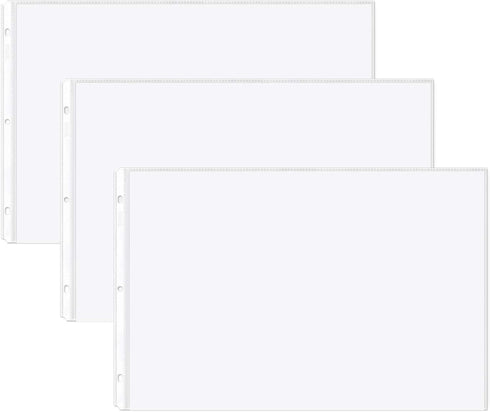 Dunwell 11x17 Sheet Protectors, 50 Pack HeavyWeight, 11 x 17" Ledger Size Plastic Sleeves for 3-Ring Binders