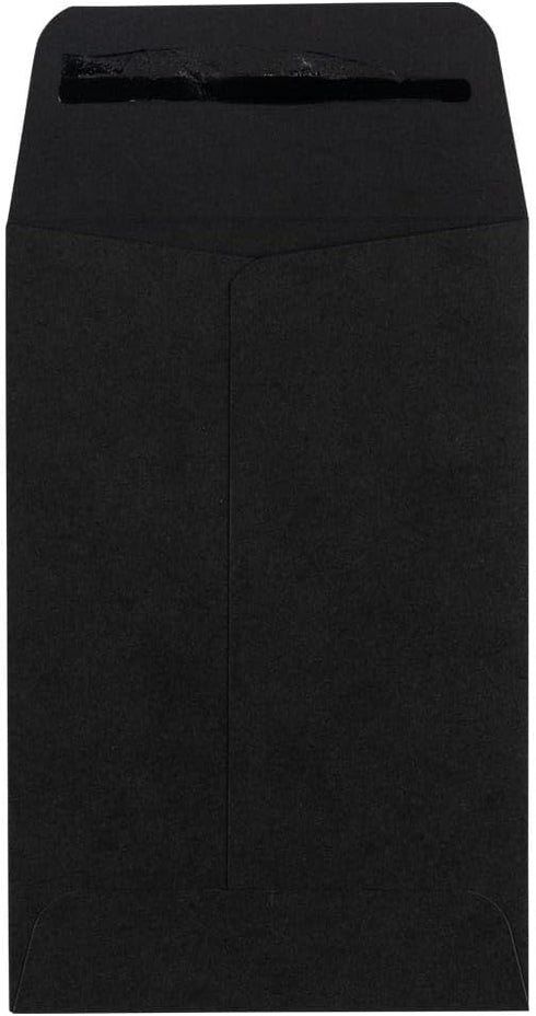 LUXPaper #4 Coin Envelopes, 3'' x 4 1/2'', Midnight Black, 80lb. Text, 50 Qty