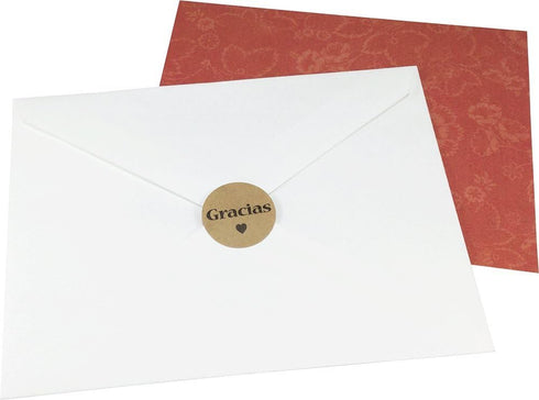 Gracias Spanish Thank You Natural Kraft Adhesive Stickers, 1 Inch Round Circle Dots, 500 Labels Per Roll
