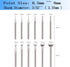 12 Pcs Bowl Shape Diamond Burr Set, 3/32'' Shank Stone Carving Sets for Rotary Tools, Includes Dremel