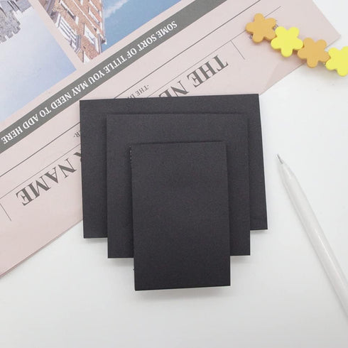 Black Sticky Notes - Self-Stick Note Pads, Easy to Post for Office, School, Home, 6 Pads, 3 Sizes, 50 Sheets/Pad
