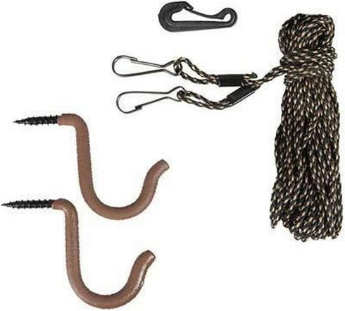 HME Hoist Rope with Hooks (25 FT), Reliable Adjustable Combo Pack for Lifting Hunting Gear