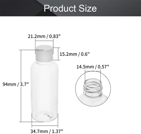 Othmro 20Pcs 60ml PE Plastic Lab Cylindrical Chemical Reagent Bottle, Small Mouth Laboratory Reagent Bottle, Sample Sealing Liquid Storage Container for Food Store Transparent by Othmro
