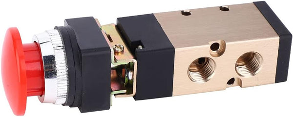 MV-10A Pneumatic Mechanical Valve 2 Position 5 Way Push Button Spring Return 1/4In PT Reversing Valve