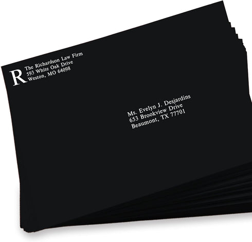 LUXPaper 9 x 12 Open End Envelopes | Clasp | Midnight Black | 80lb. Text, 50 Qty