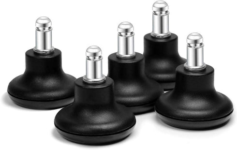 Bell Glides Replacement Office Chair Caster Wheels, Low Profile with Soft Rubber Bottom for Stationary Castors