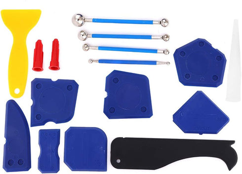16PCS Silicone Caulk Tools Kit - Spreader, Scraper, Remover, Glass Glue Finishing Applicator for Molding, Gluing