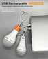 Bulbs 5 Light,1800mAh Bulb USB Rechargeable Light with Remote Timer, Light Modes, Daylight & Amber Rechargeable LED