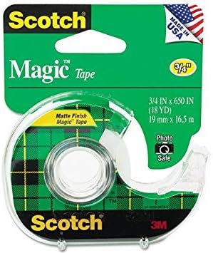 Scotch Magic Office Tape with Refillable Dispenser, 3/4" x 650", Clear - Sold as 2 Packs of 1
