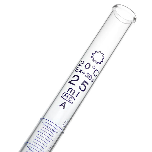 25mL 2 Pack 22.5 Inches QWORK Class A Borosilicate Burette with Glass Key Stopcock - Laboratory Grade, Precision
