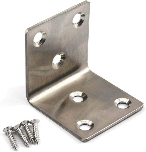 Zernnis (8 Pieces) Angle Connector Corner Brackets Stainless Steel L Shape Brace Brackets