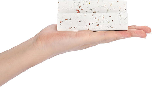 Hipiwe Terrazzo Business Card Holder for Desk, Concrete Display Stand for Women Men Office Organizer
