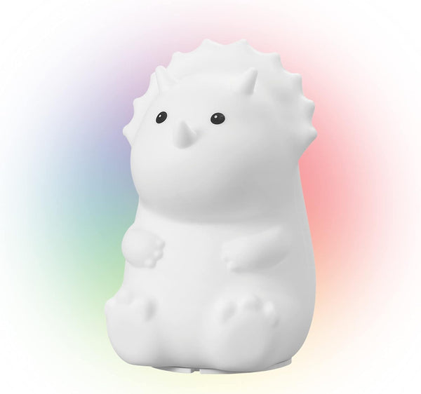 Globe Electric 13272 Terry Triceratops Multicolor Changing Integrated LED Rechargeable Silicone Night