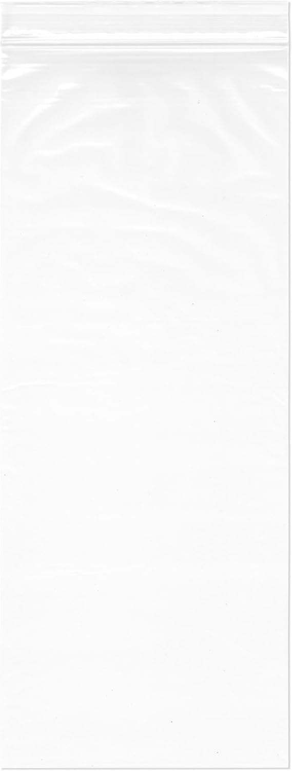 Plymor 6" x 15" Reclosable Plastic Bags (Pack of 200) - 2 Mil Zipper