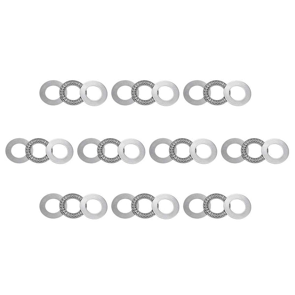 uxcell AXK2035 Thrust Needle Roller Bearings with Washers, 20mm Bore, 35mm OD, 2mm Width, 10pcs