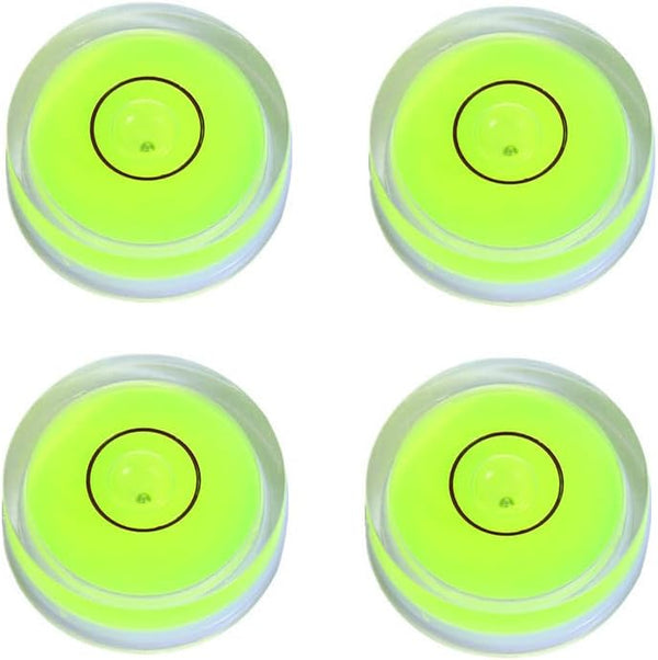 4Pcs Small Circular Bubble Levels, Mini Stick-on Bubble Spirit Level Measuring Layout Tools (25x10mm)