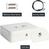 Cash Box with Key Lock, Durable Metal Cash Box with Money Tray, Lock Box Safe Storage Security Locker with Cable, White