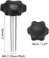 uxcell 2pcs M8 Screw Knob, 38mm Dia Black Hex Knob with 50mm Thread Length