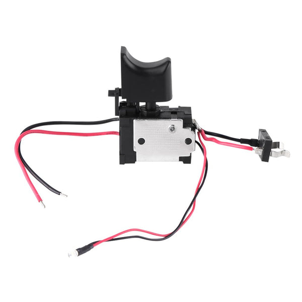 Electric Drill Switch, 7.2 V - 24 V Cordless Lithium Battery Power Tool Speed Control Trigger Switch with Light, Black