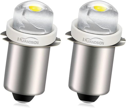 Ruiandsion 2pcs P13.5S LED Bulb, 3-18V COB 0.5W Upgrade for Flashlight Torch Work Lights, White