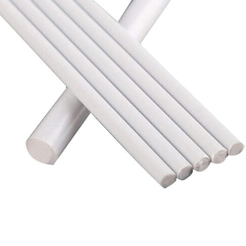 10Pcs White Plastic Rods, Round Solid Bar DIY Model Material ABS Round Stick for DIY Sand Table Model, Length 250mm,