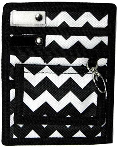 6 Piece Protective Lab Coat Pocket Organizer Kit - Popular Black and White Chevron Pattern