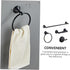 1Set Balacoo Black Towel Rack Accessory Stainless Steel Wall Mount Towel Ring for Bathroom Space Saving Design