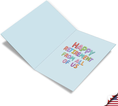 The Best Card Company Jumbo Retirement Card, 8.5 x 11 Inch Big Group Notecard for Retiree