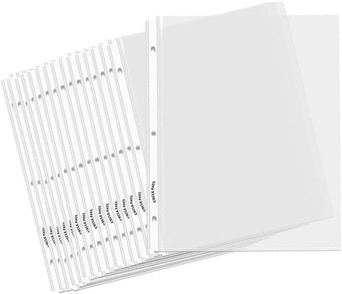 Sheet Protectors - 100 Sheets, 4 mils Strong Extra Heavyweight Clear Top Load, 8.5 x 11 Inch, Acid-Free for 3 Ring