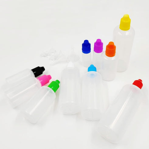 100MLx20 LDPE Plastic Dropper Bottles, Empty Squeeze Liquid Eye Dripper Containers with Child Resistant Cap