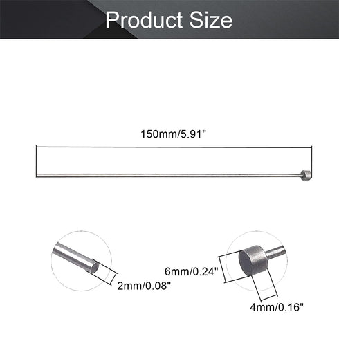 Utoolmart 2mm Dia Round Tip Steel Straight Ejector Pin Punch 150mm Long Silver Gray 10pcs