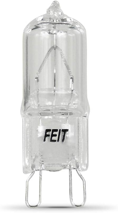Feit Electric 60W T4 Halogen Light Bulb, G9 Bi-Pin Base, 3000K Warm