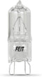 Feit Electric 60W T4 Halogen Light Bulb, G9 Bi-Pin Base, 3000K Warm